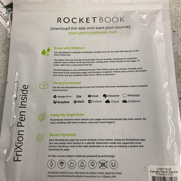 Rocketbook Note Smart Reusable Executive Planner Dot-Grid and Lined, 5" X 7" - Picture 5 of 5